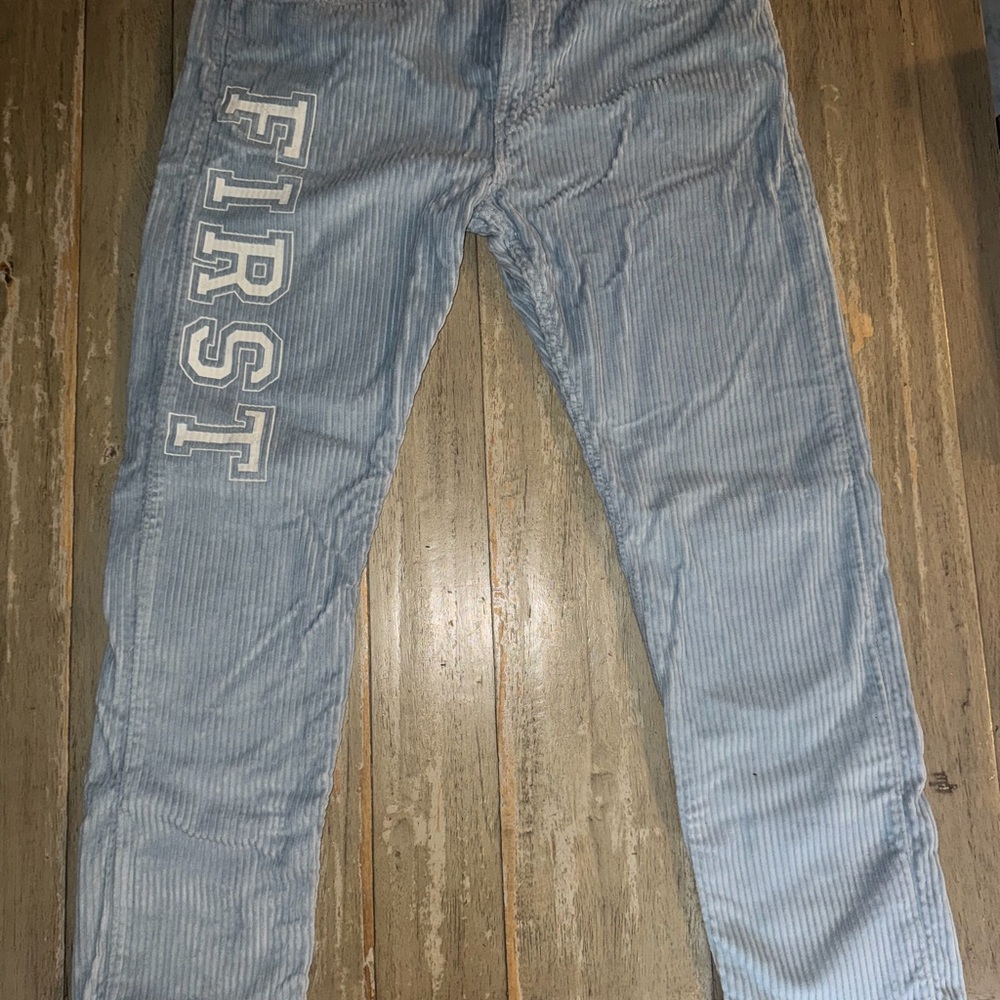 Light Blue Corduroy Pants for Men